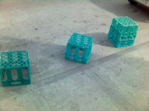 Blue crates